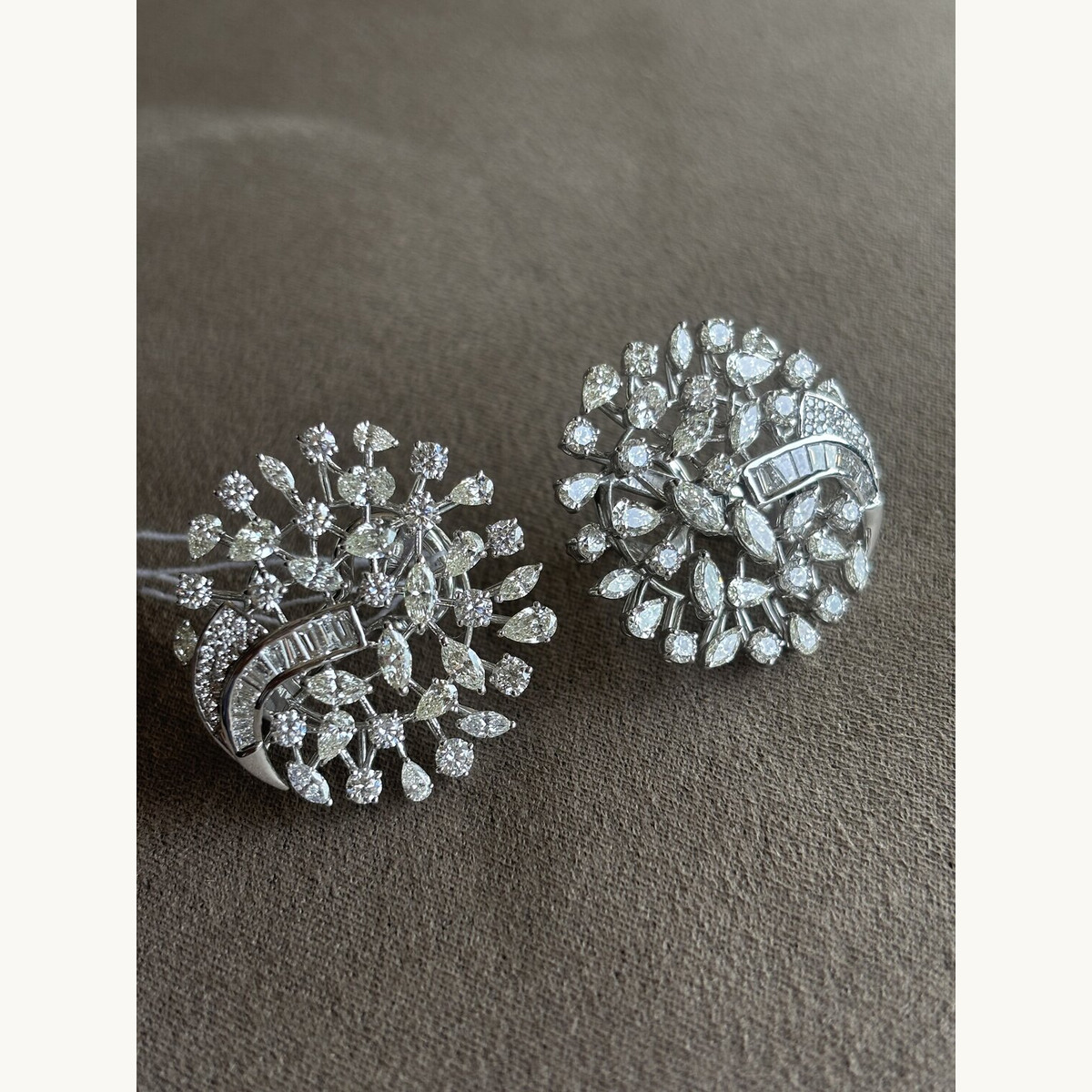Diamond Cluster Floral Stud Earrings
