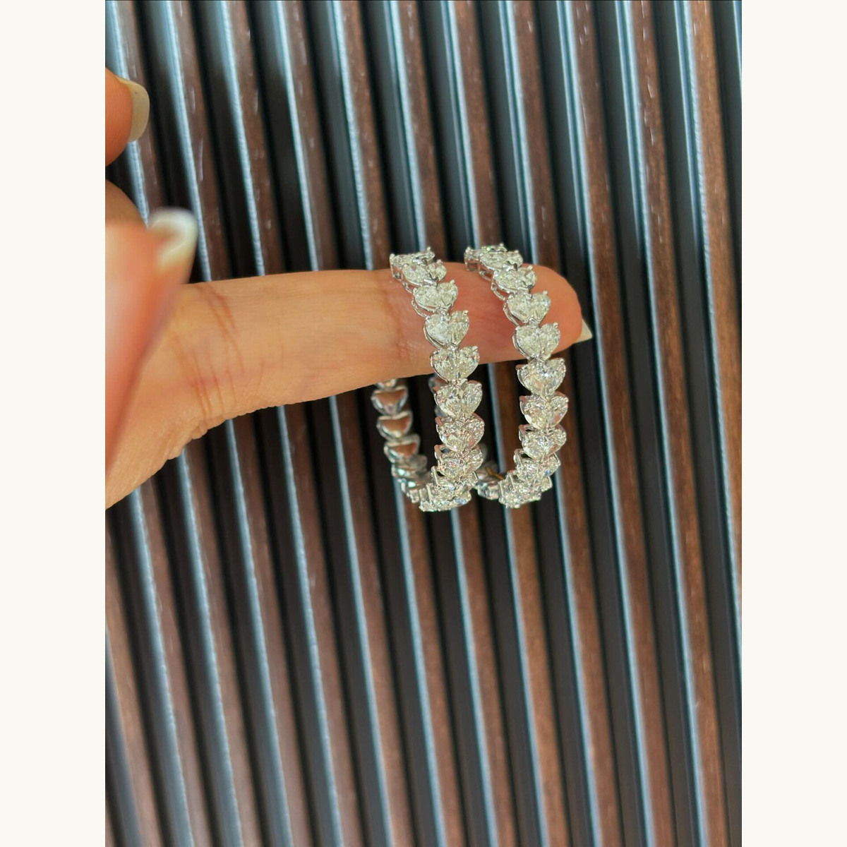 Marquise Diamond Hoop Earrings