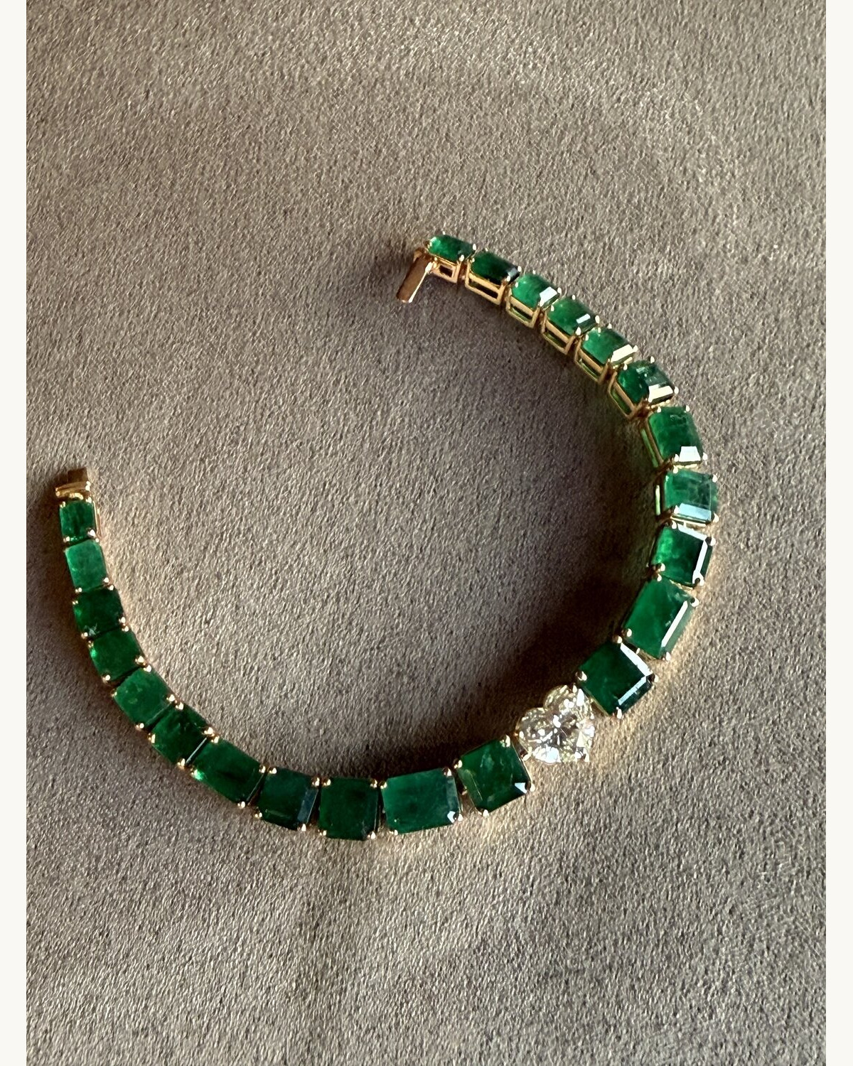 Octagon Emerald and Diamond Bracelet