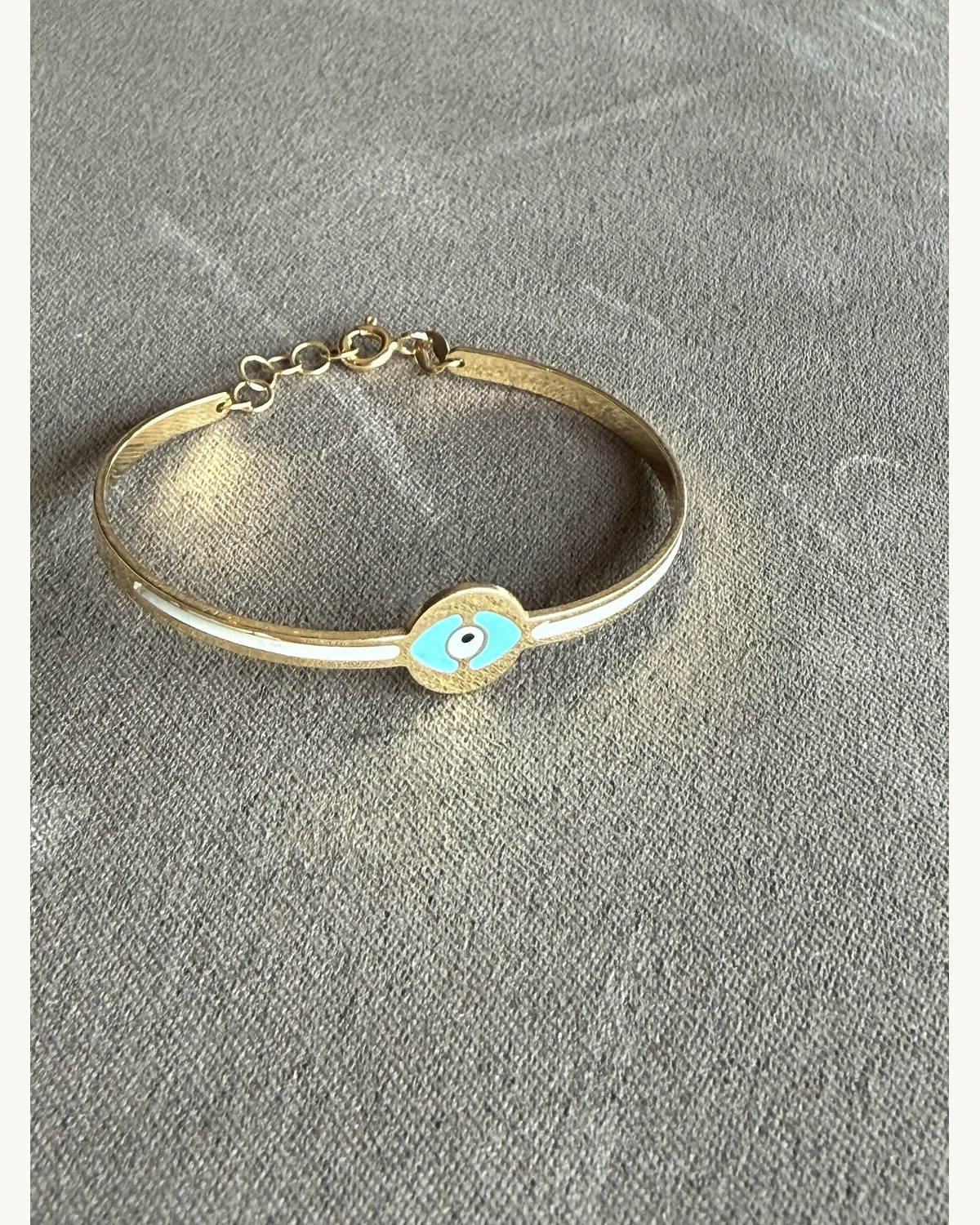 Gold Diamond Evil-Eye Bangle Bracelet