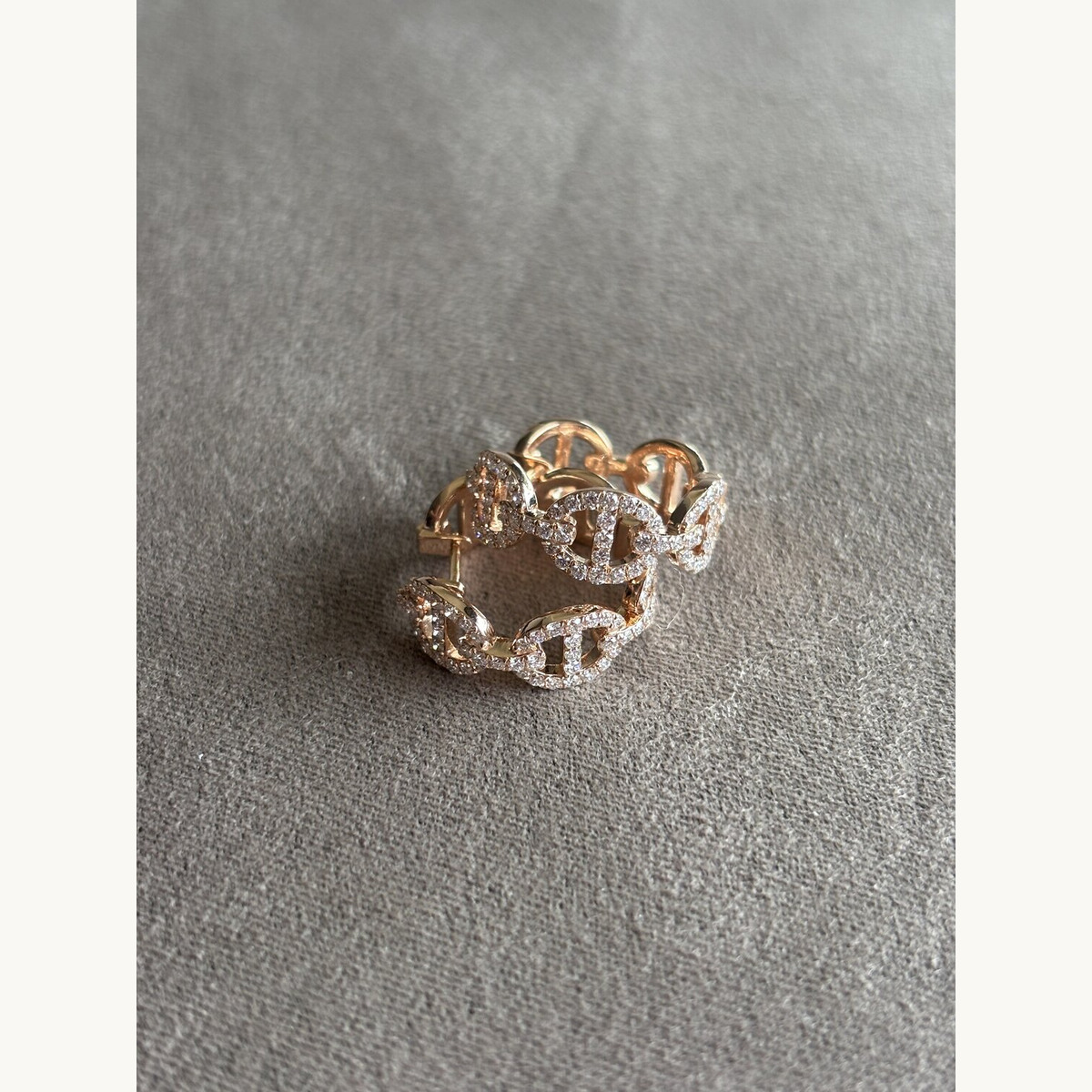 Rose Gold Diamond Link Band Ring