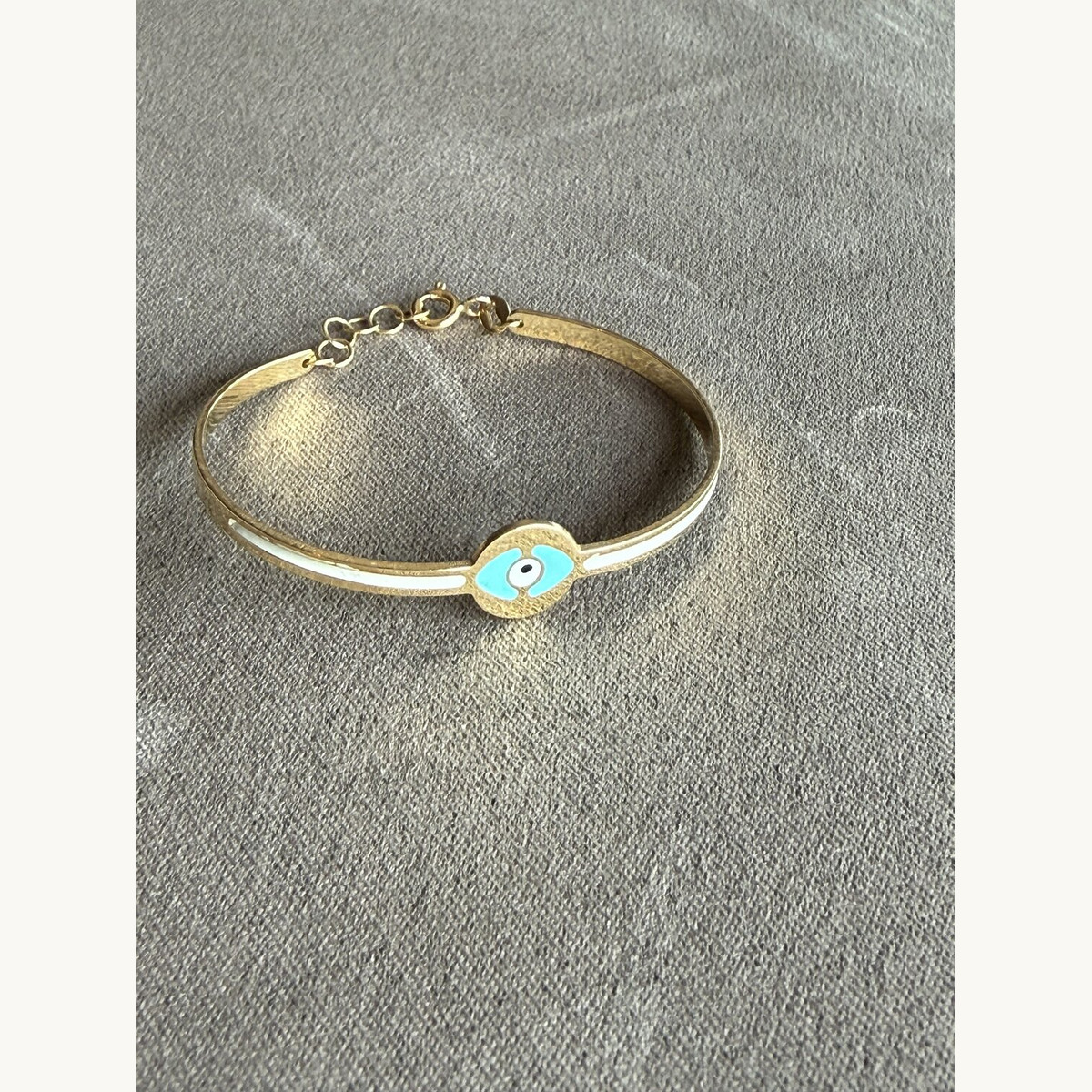 Gold Diamond Evil-Eye Bangle Bracelet