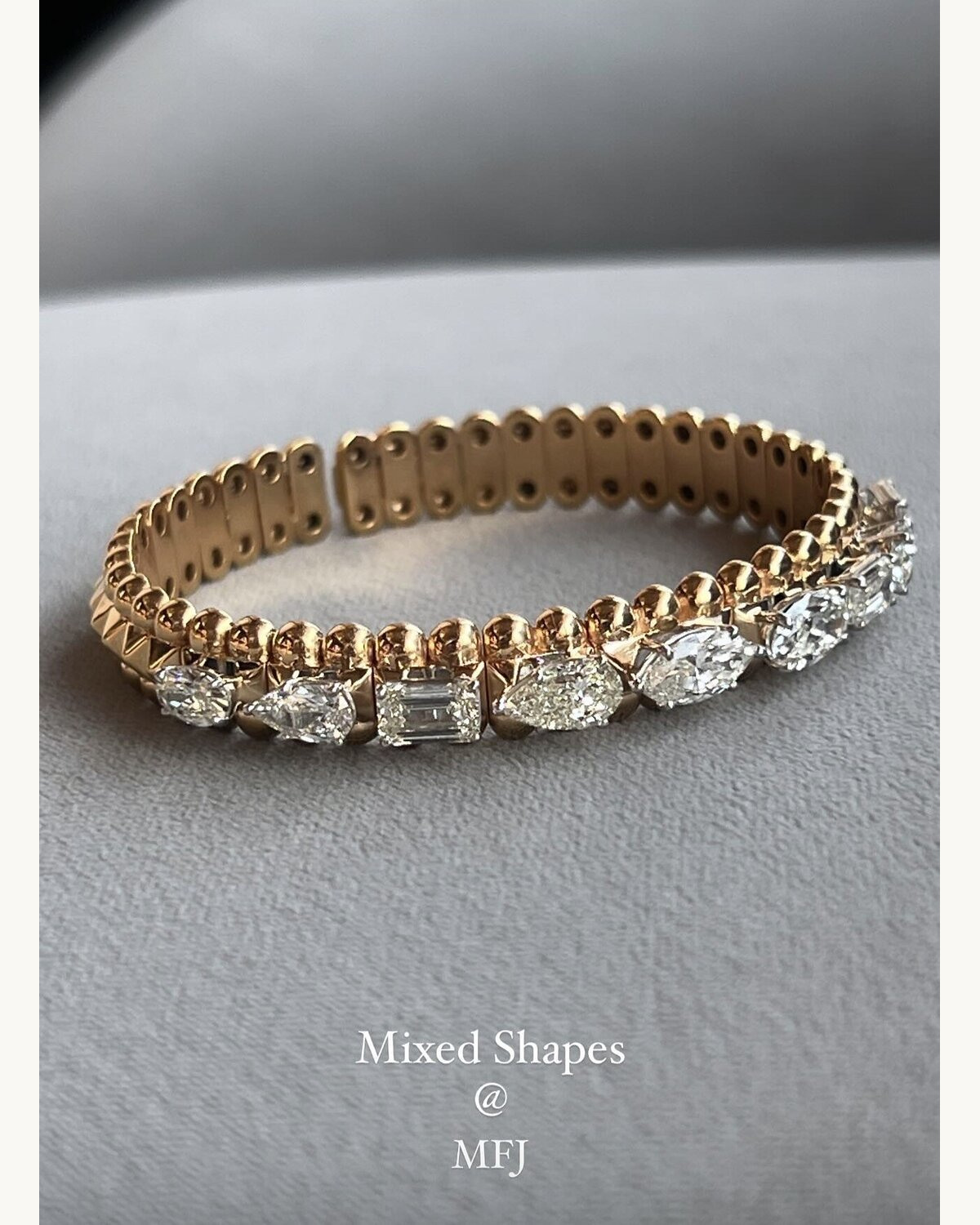 Mixed-Cut Diamond Line Bracelet