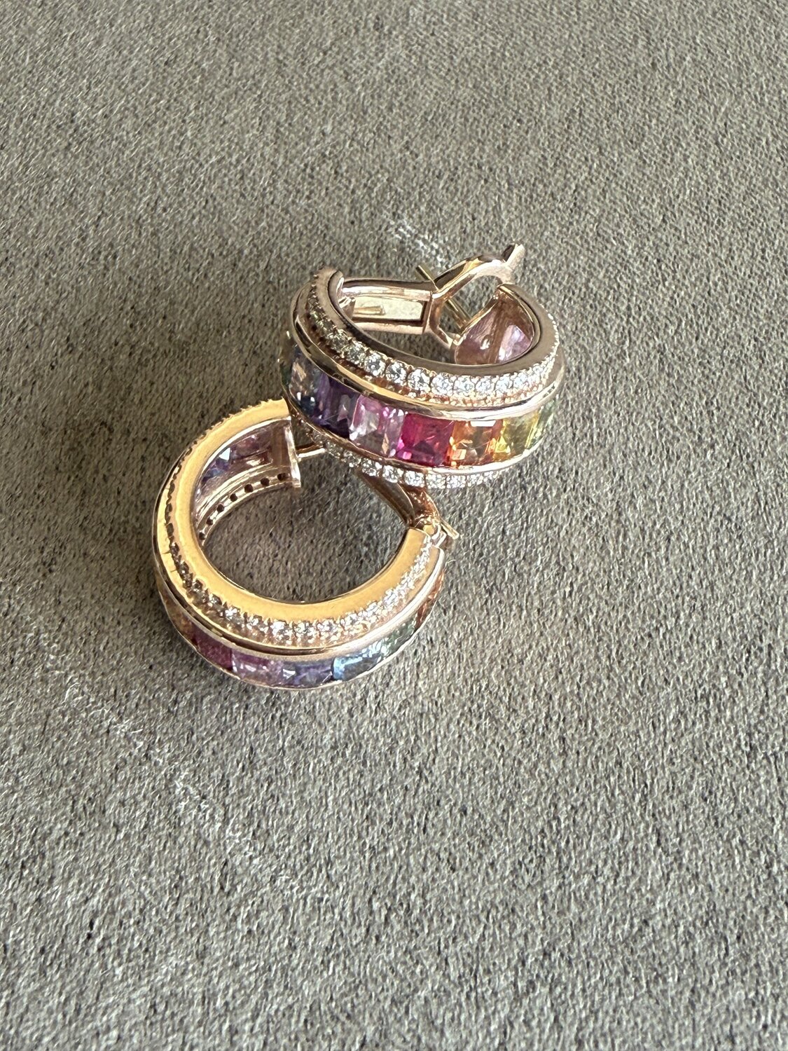 Rainbow Sapphire Eternity Ring Stack