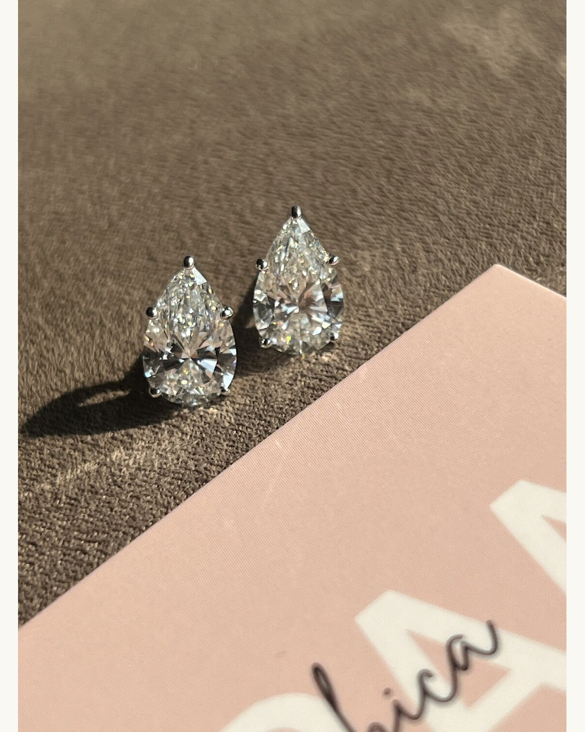 Pear-Cut Diamond Stud Earrings