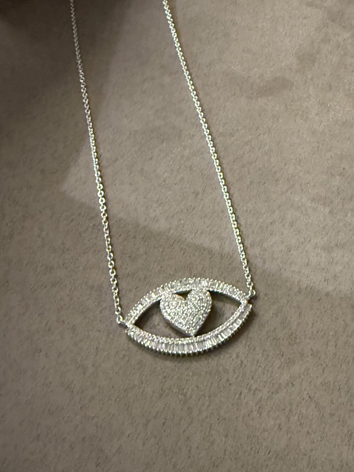 Diamond Evil-Eye Pendant Necklace