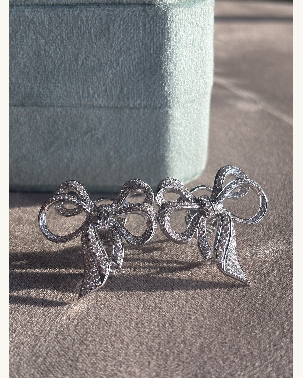 Diamond Bow Brooch