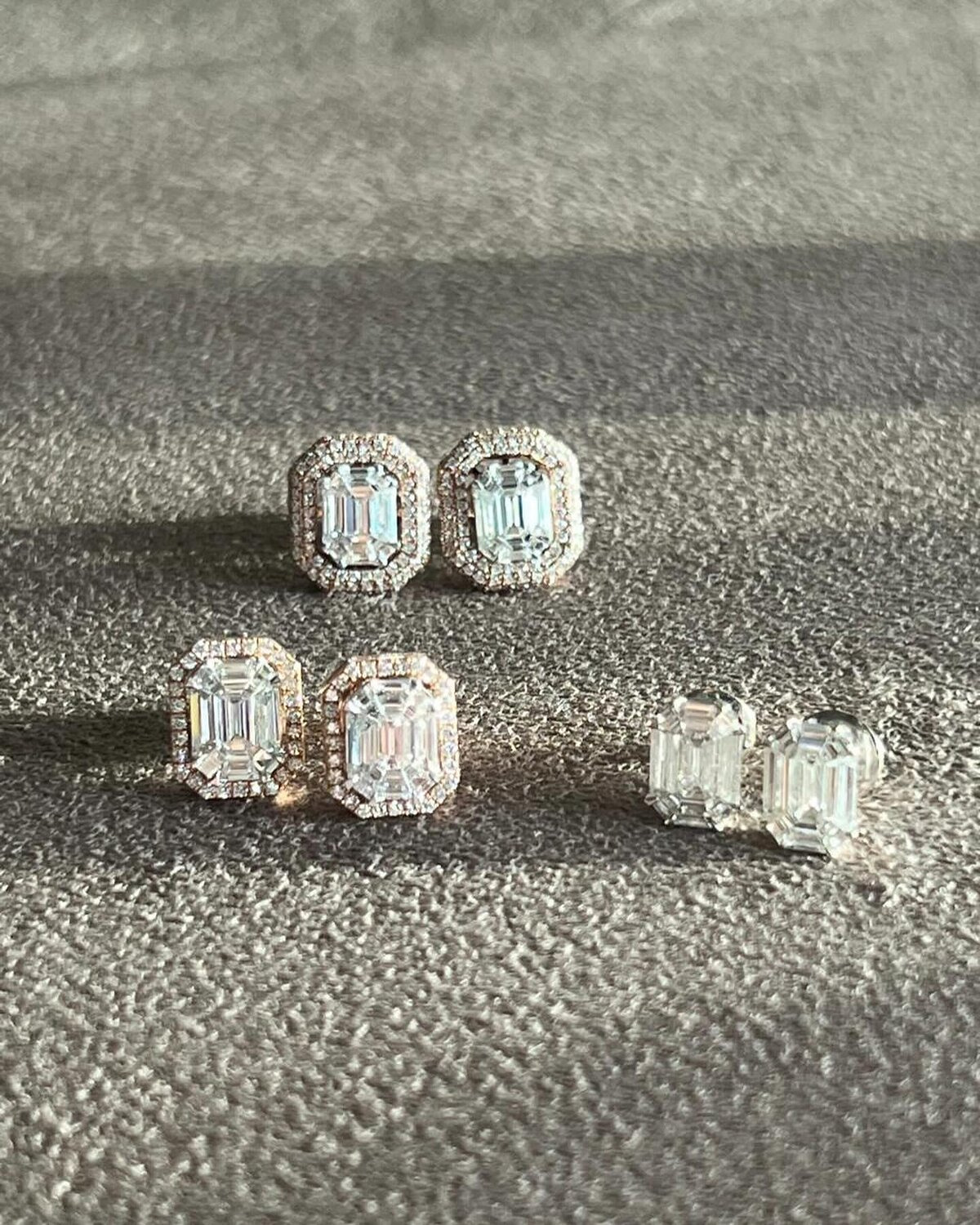 Emerald-Cut Diamond Stud Earrings