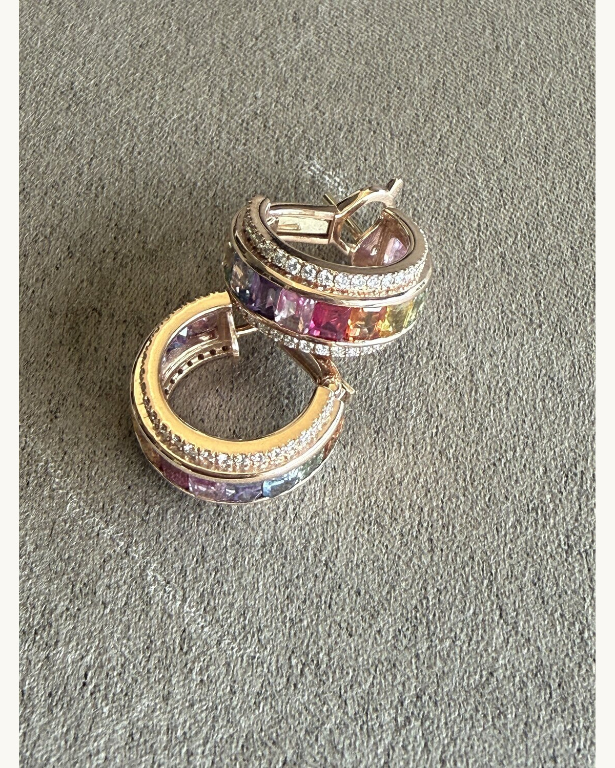 Rainbow Sapphire Eternity Ring Stack