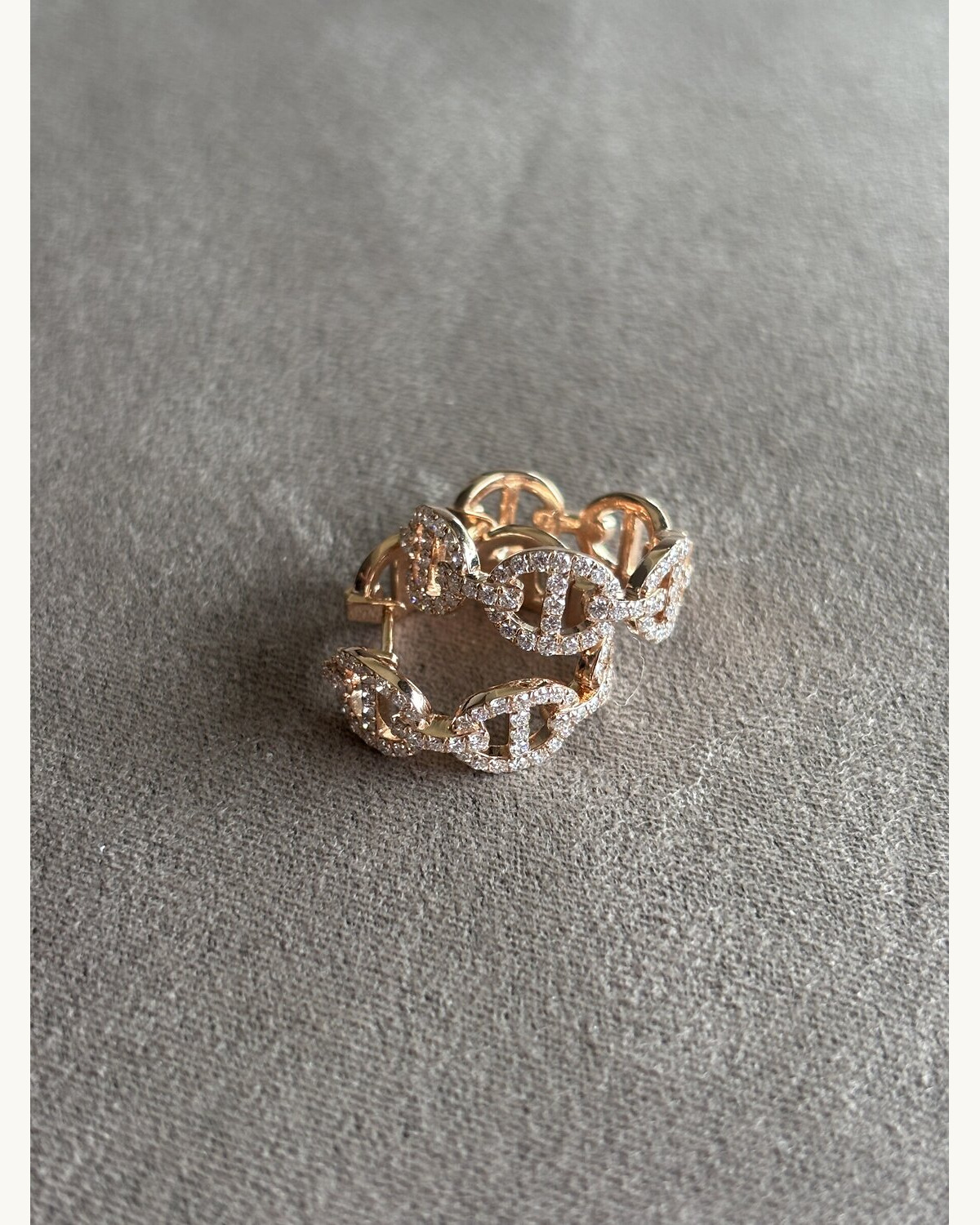 Rose Gold Diamond Link Band Ring