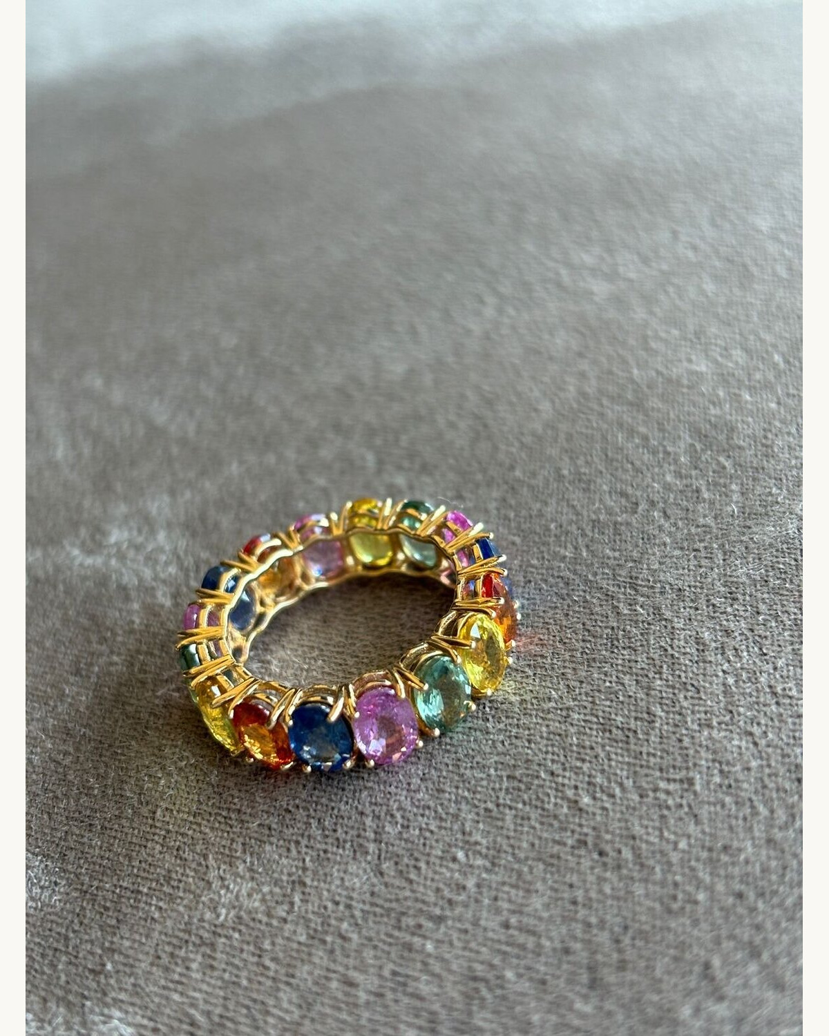 Rainbow Sapphire Eternity Band Ring