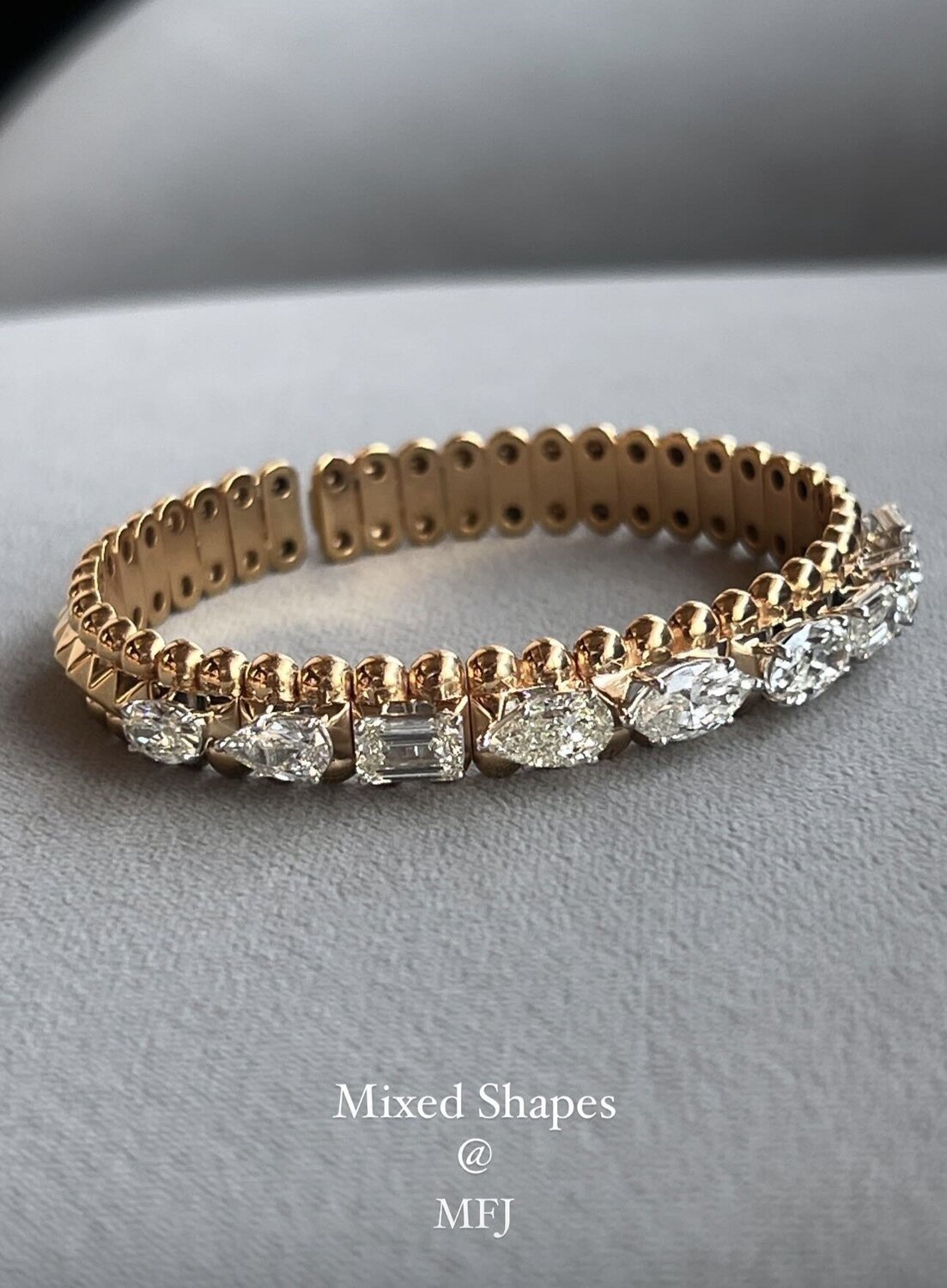 Mixed-Cut Diamond Line Bracelet