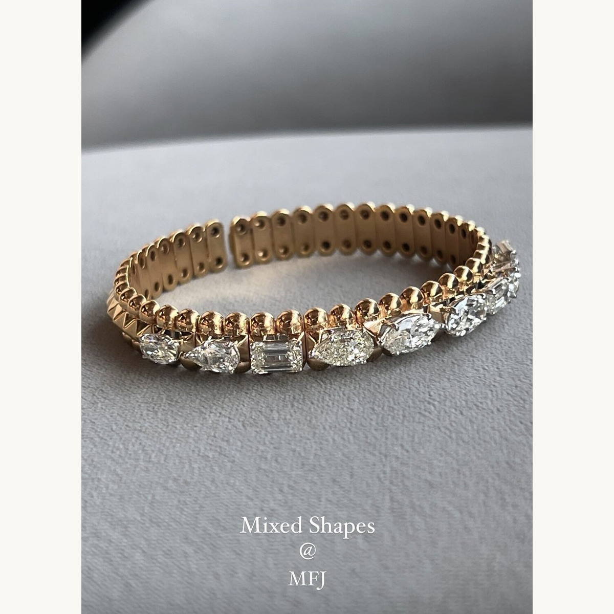 Mixed-Cut Diamond Line Bracelet