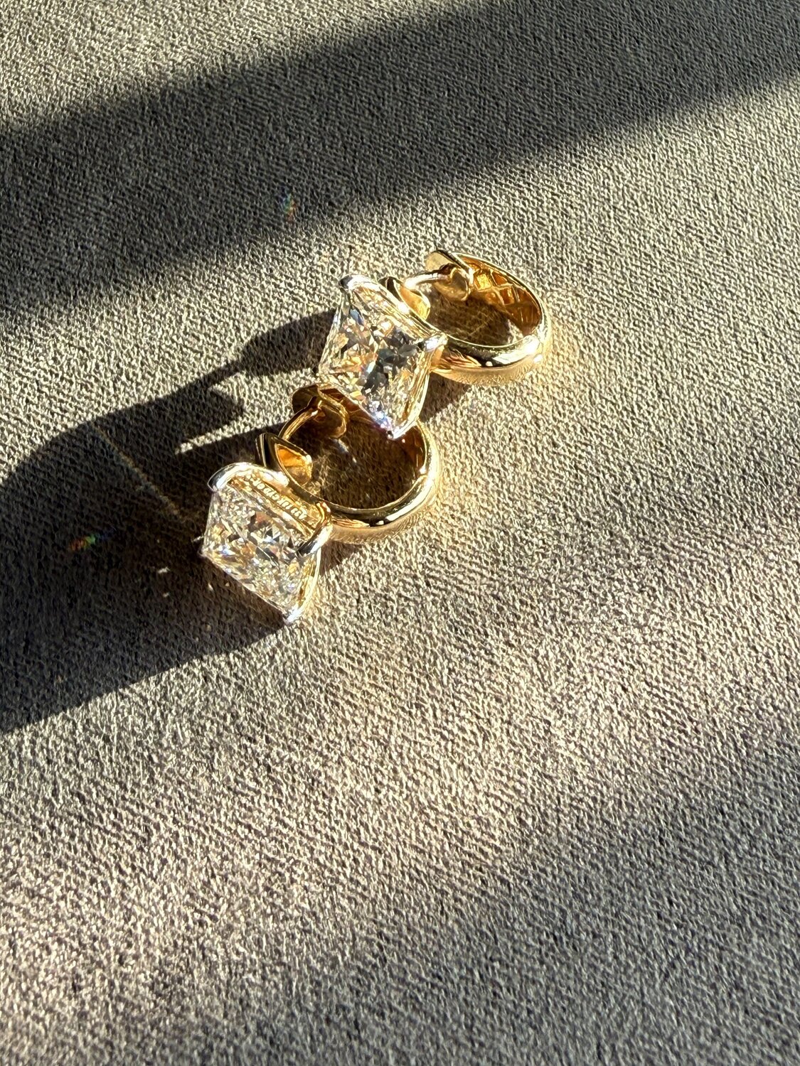 Citrine and Diamond Stud Earrings
