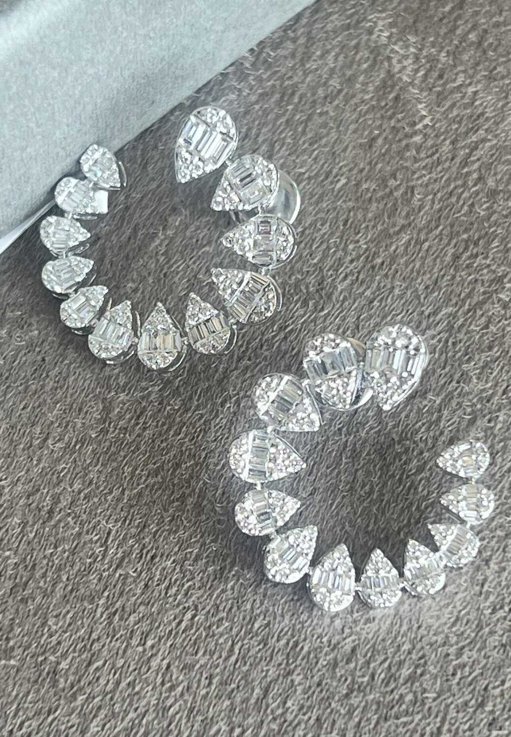 Pear Diamond Cluster Earrings