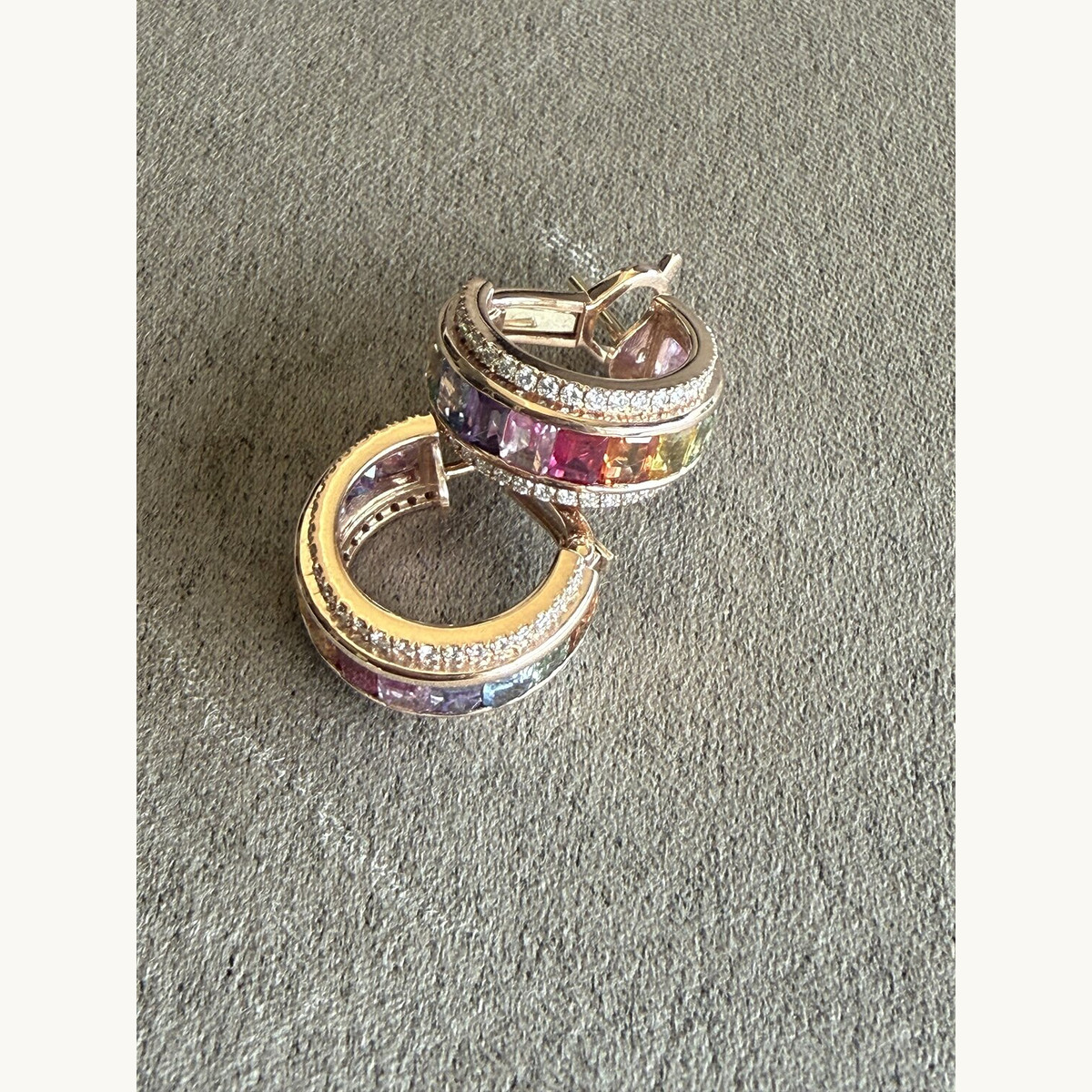 Rainbow Sapphire Eternity Ring Stack