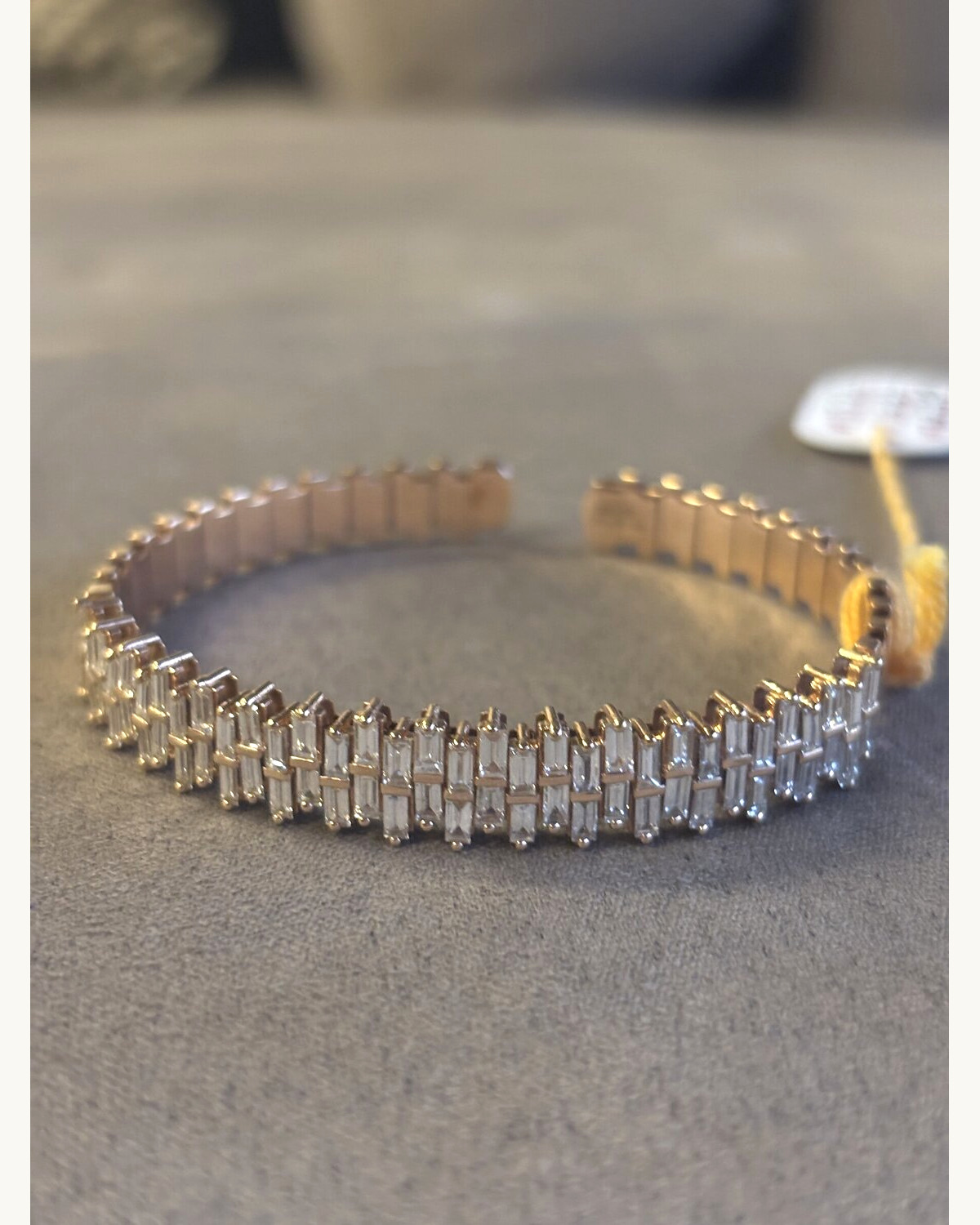 Rose Gold Baguette Diamond Bangle