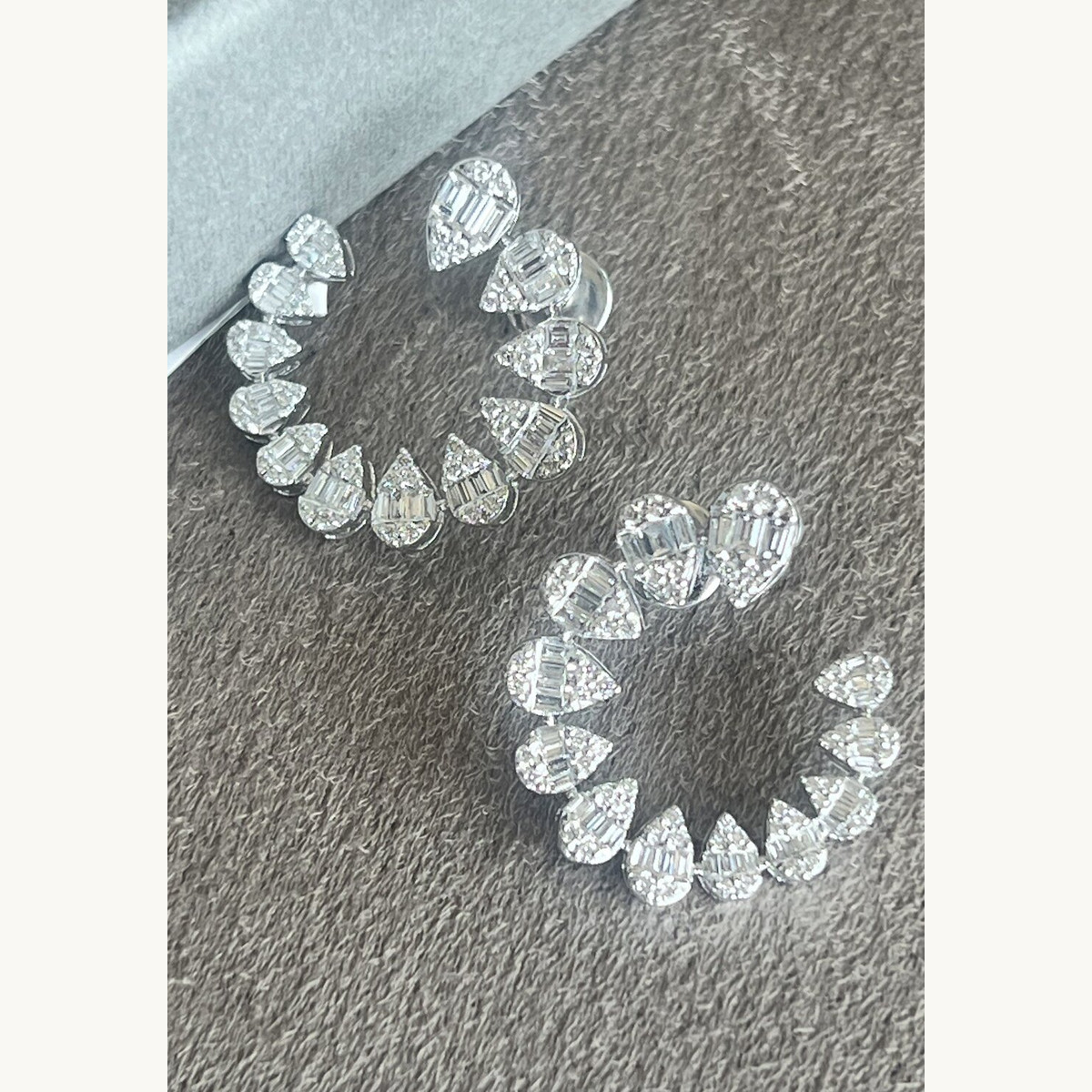 Pear Diamond Cluster Earrings