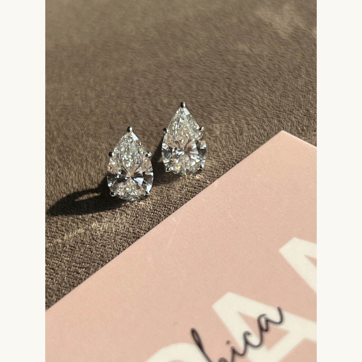 Pear-Cut Diamond Stud Earrings