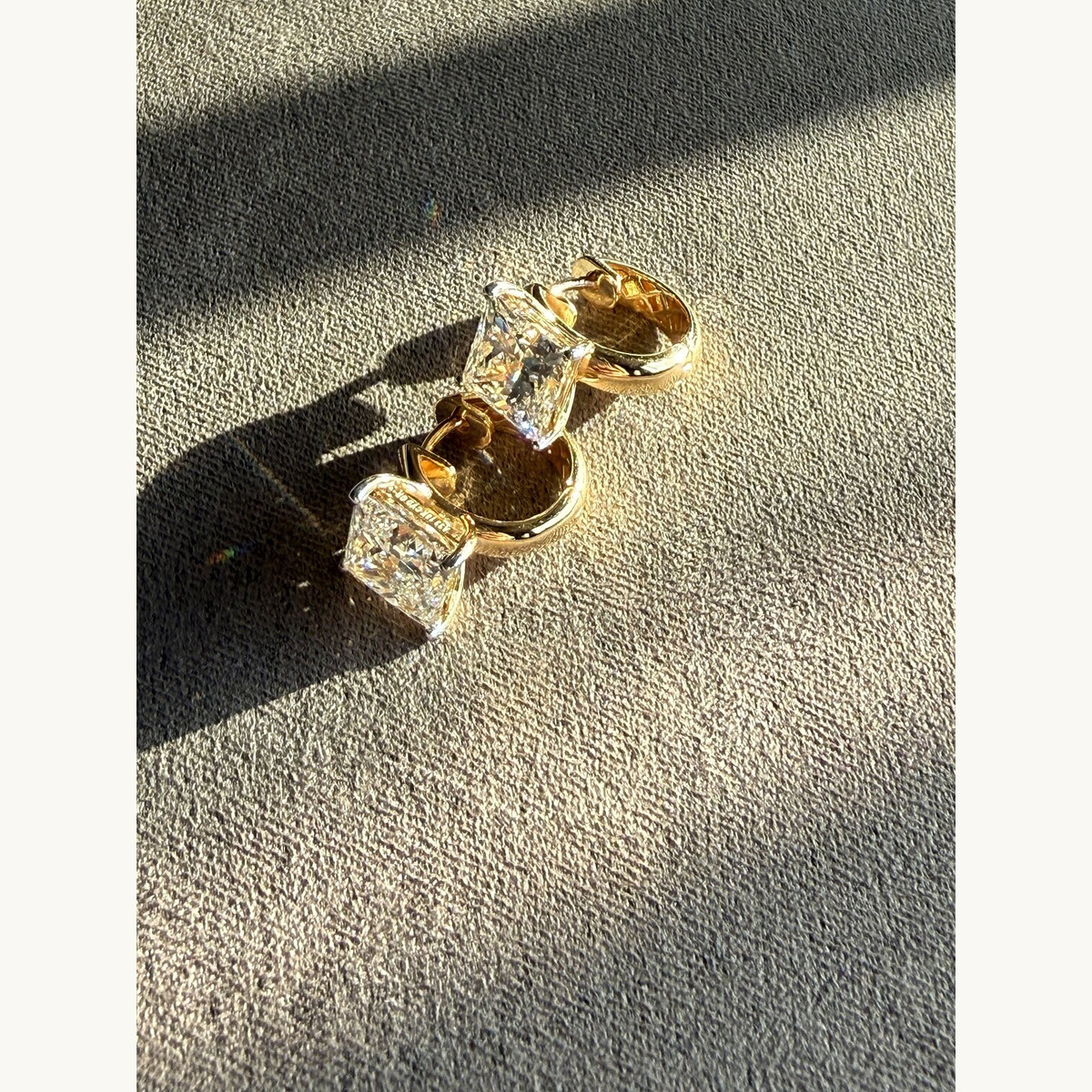 Citrine and Diamond Stud Earrings
