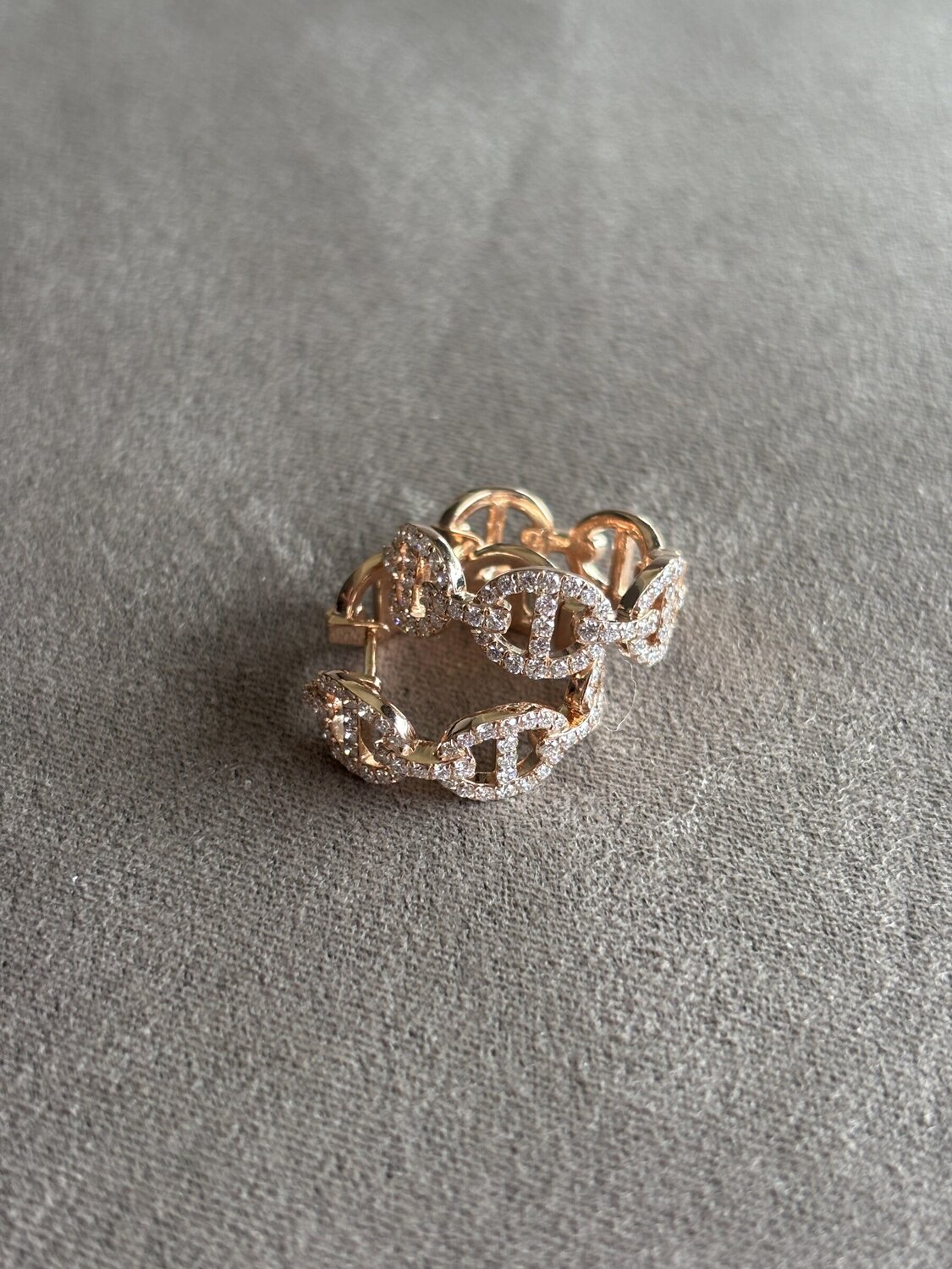 Rose Gold Diamond Link Band Ring