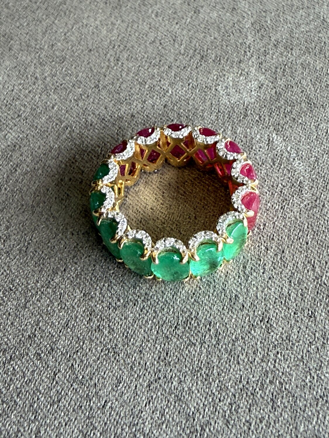 Emerald, Ruby and Multi-Gem Eternity Ring