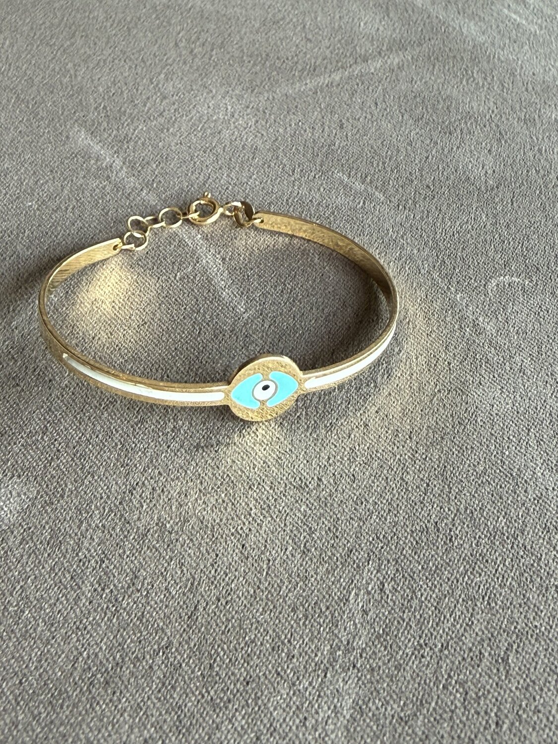 Gold Diamond Evil-Eye Bangle Bracelet