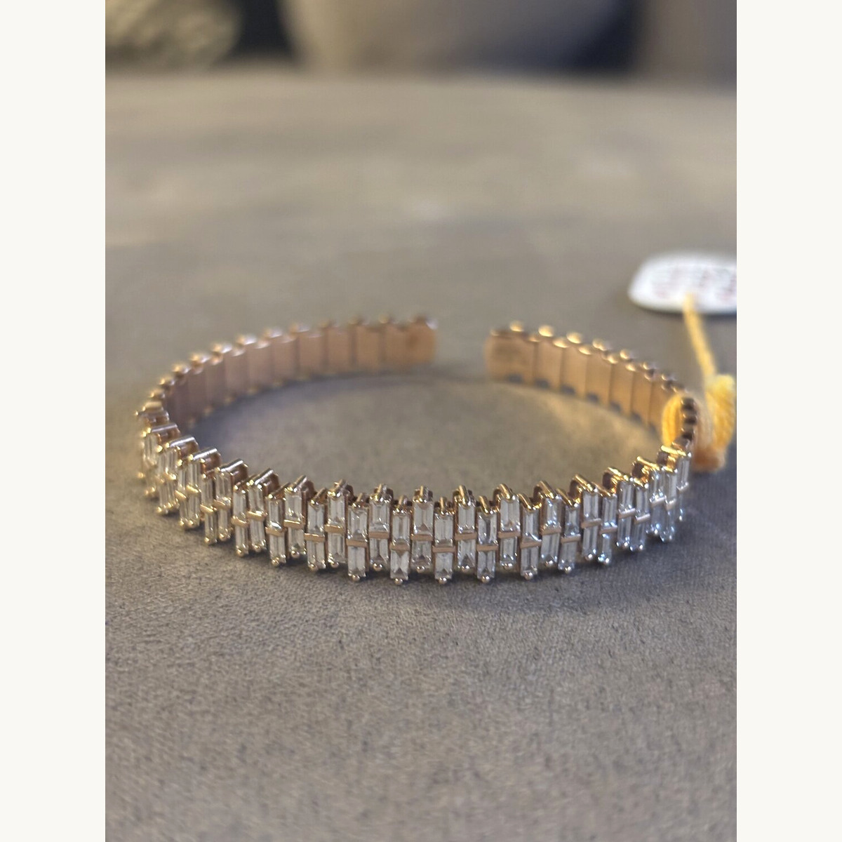 Rose Gold Baguette Diamond Bangle