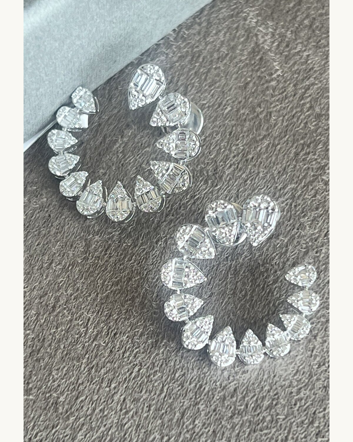 Pear Diamond Cluster Earrings