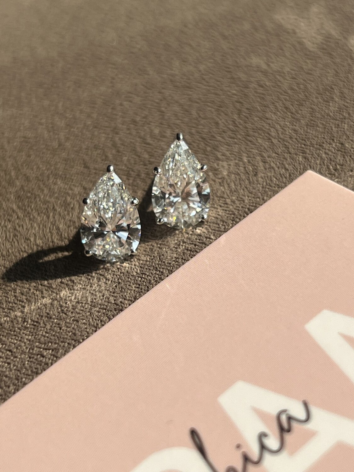 Pear-Cut Diamond Stud Earrings